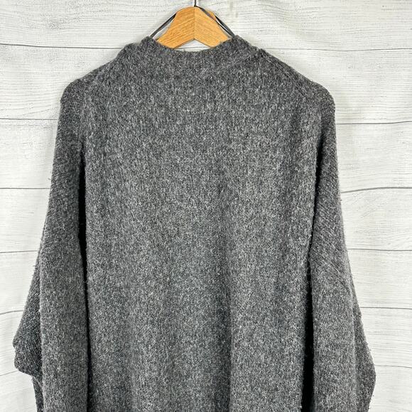 Banana Republic Womens XXL Phoebe Oversized Wool Cotton Grandpa Cardigan Gray - Picture 6 of 10